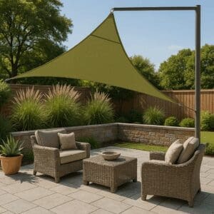5.5m 3-point triangle shade sail for patios