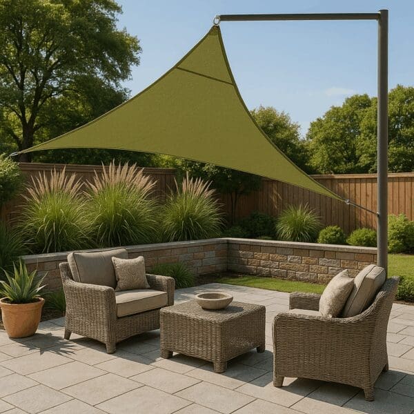 5.5m 3-point triangle shade sail for patios