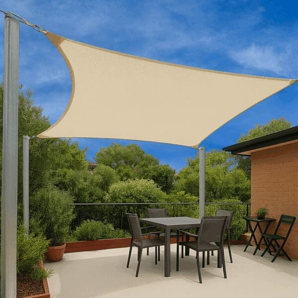 4 point shade sail 5.5x5.5m ideal for garden or patio coverage