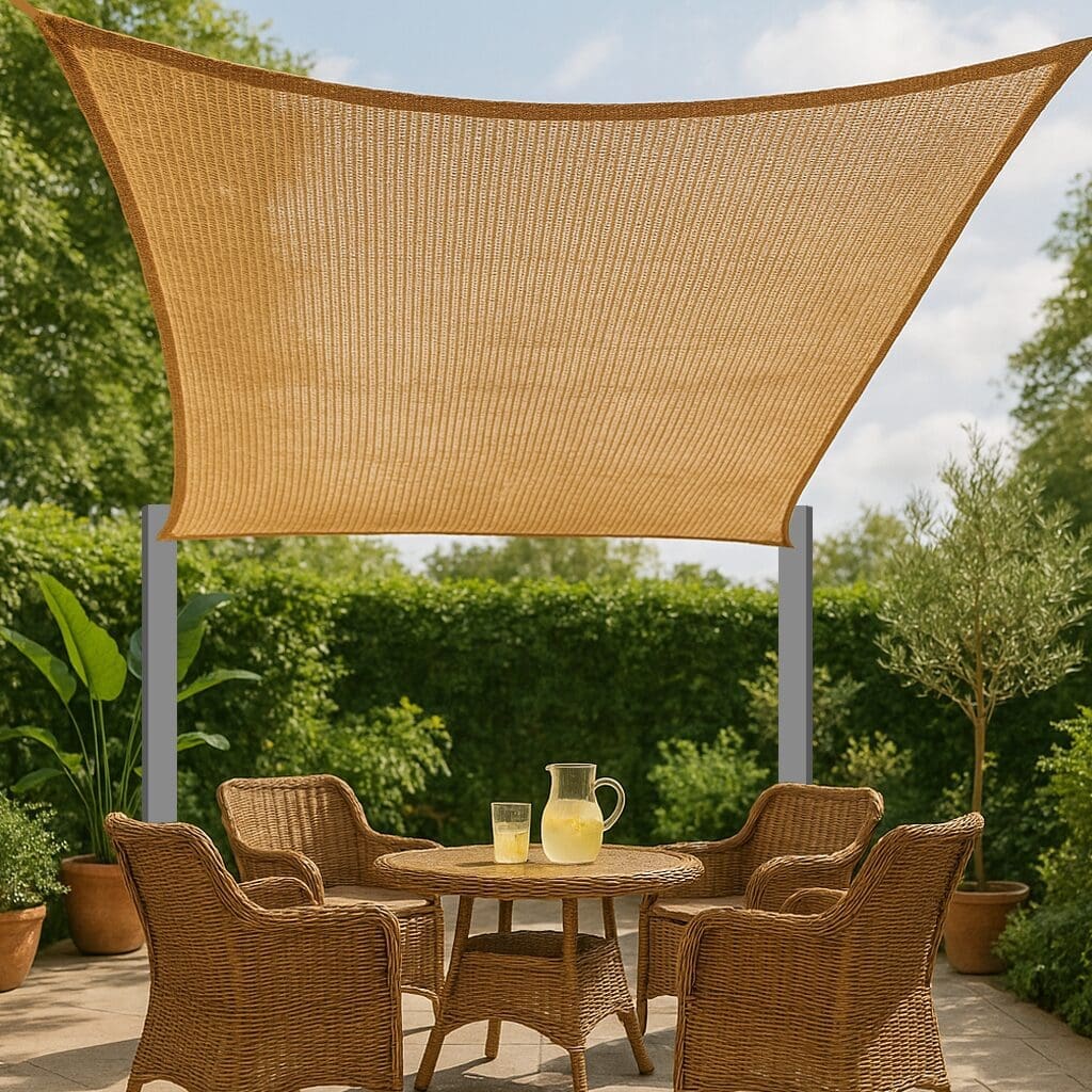 4 point shade sail 3.5x4m installed in backyard