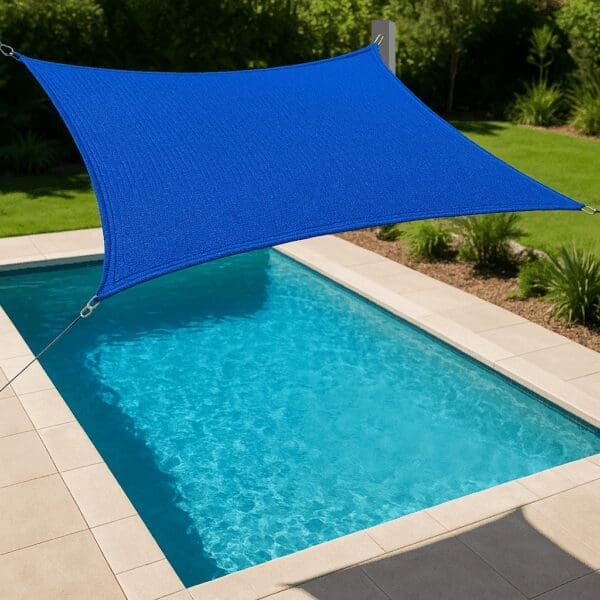 4 point shade sail 4x5.5m over small swimming pool