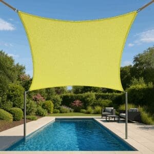 4 point shade sail 4x8m installed over extended pool