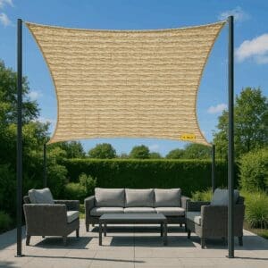 4 Point Waterproof Shade Sail - 3.5mtrs wide x variable lengths
