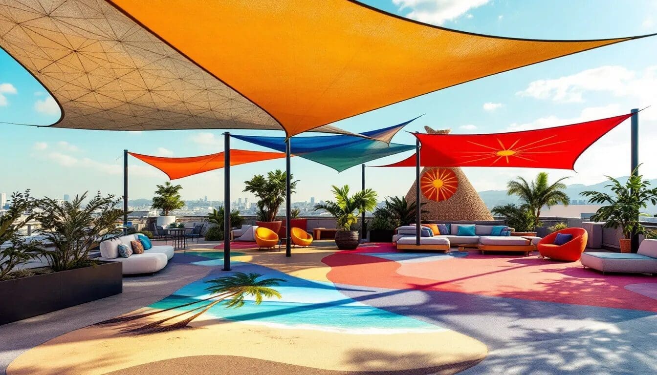 Various types of shade sails showcasing their versatility and eye-catching designs_